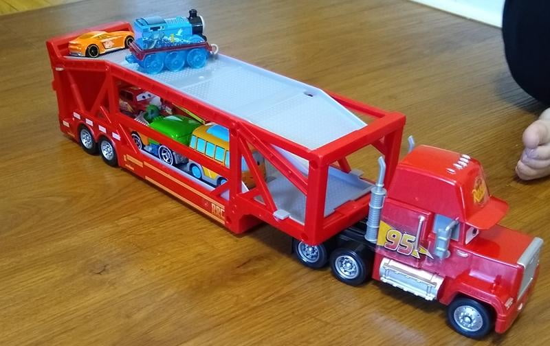 disney pixar cars launching mack transporter