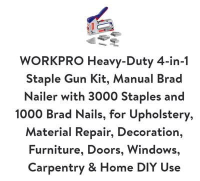 WORKPRO 6-in-1 Heavy Duty Staple Gun For Fixing Material Manual