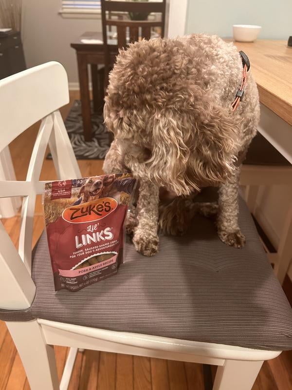 ドッグフード Link Zuke's Lil' Links Soft Dog Training Treats, Natural Pork & Apple