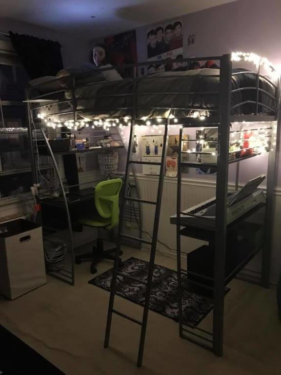 Dhp Studio Twin Loft Bed With Integrated Desk And Shelves