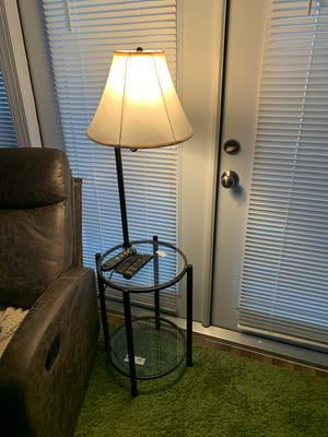 mainstays transitional glass end table lamp