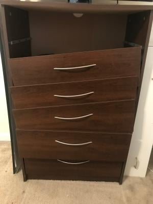 Homestar Finch Collection 5 Drawer Dresser Multiple Finishes