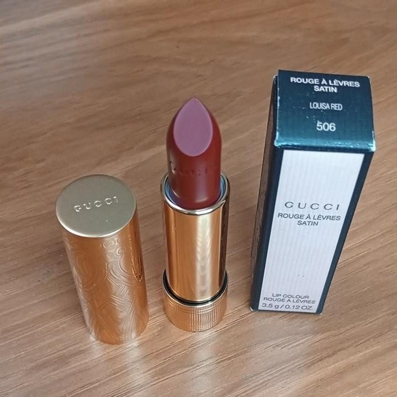 Gucci Rouge A Levres Lip Colour 506 Lousa Red Stain 0.12oz/3.5g