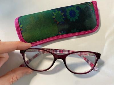 Equate Women's Heather Oval Reading Glasses with Case, Purple, +