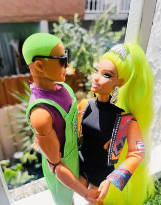 Fashion Barbie BMR1959 Doll in Neon Overalls & Puffer Jacket