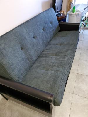 Relax A Lounger Conway Wood Storage Arm Futon With 8 Mattress Dark Grey Walmart Com Walmart Com
