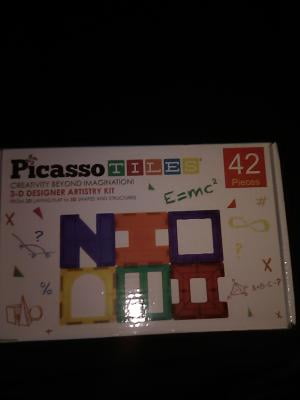 picassotiles pt42 designer artistry kit 42pcs set magnet building tiles clear