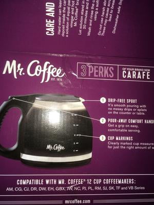 MR COFFEE 12 Cup Replacement Glass Carafe Pot Black 03-02