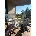 SERWALL Outdoor Rocking Chair, HDPE Weatherproof Patio Rocker, White ...