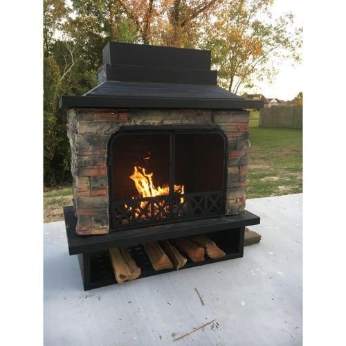 Sunjoy Farmington Wood Burning Outdoor Fireplace - Walmart.com