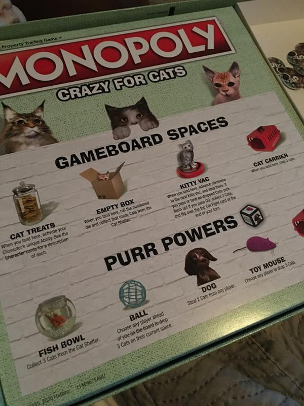 Monopoly Crazy For Cats Board Game For Kids Ages 8 And Up For 2 4 Players Walmart Com Walmart Com