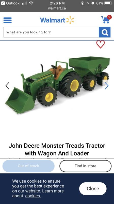 john deere monster treads tractor with wagon