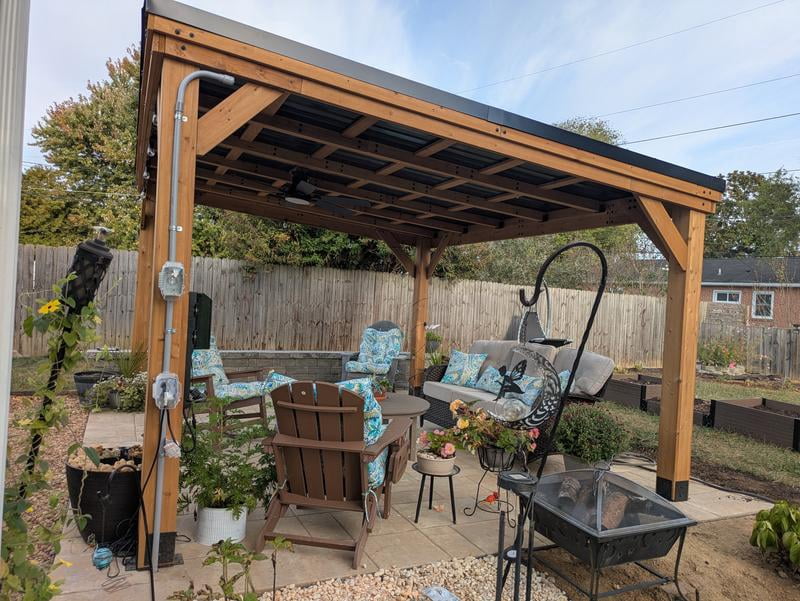 Backyard Discovery 20 X 9.5 Arcadia Wooden Patio Gazebo with Slope