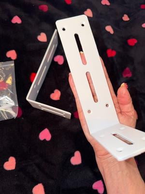Heavy Duty L Brackets, White Powder Coated Steel Corner Braces, 2 Inch Wall Mount Shelf Support for Furniture, Cabinets, Storage, 4-Pack with Screws Heavy Duty L Brackets, White Powder Coated Steel Corner Braces, 2 Inch Wall Mount Shelf Support for Furniture, Cabinets, Storage, 4-Pack with Screws