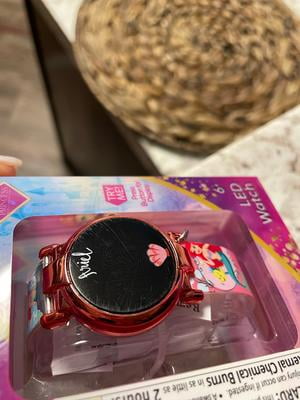 Disney Ariel Unisex Child LED Watch, Silicone Strap, Dangle Shell