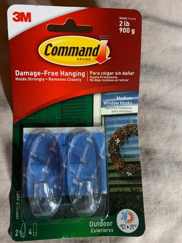 Command Outdoor Window Hooks Value Pack Clear Medium 5 Hooks 6 Strips Pack Walmart Com Walmart Com