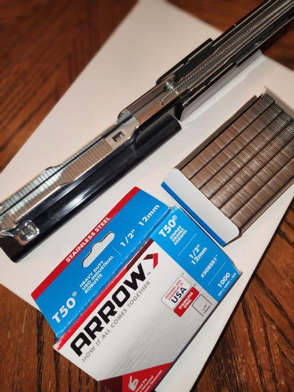 Meite T50 Stainless Steel Staples Marine, 1/4 Inch Heavy Duty Staples T50 Staple Gun Staples 20 Gauge 3 8 Inch Crown Upholstery Staples 10 Packs - View #11