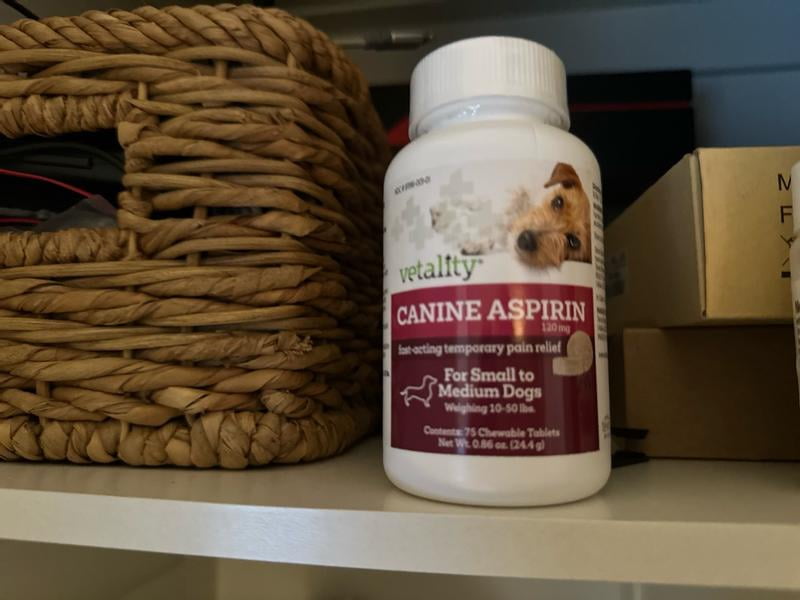 Vetality Canine Aspirin, Pain Relief for Small-Medium Dogs, Liver