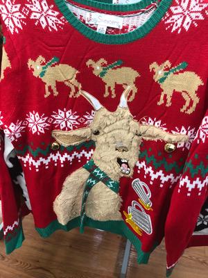 goat ugly christmas sweater