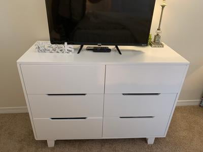 Angel Line Madison 6 Drawer Double Dresser White Walmart