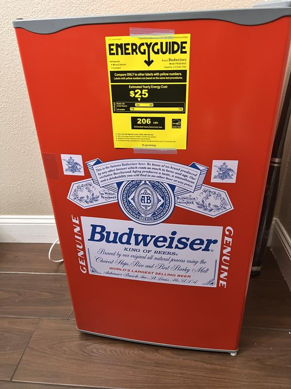 Budweiser 3.2 cu. ft. Refrigerator FR320, Red, Flush Back Design