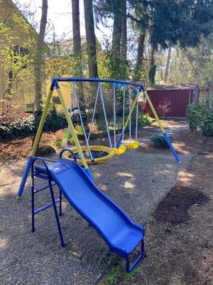 Sportspower Super Flyer Swing Set with 2 Flying Buddies, Saucer