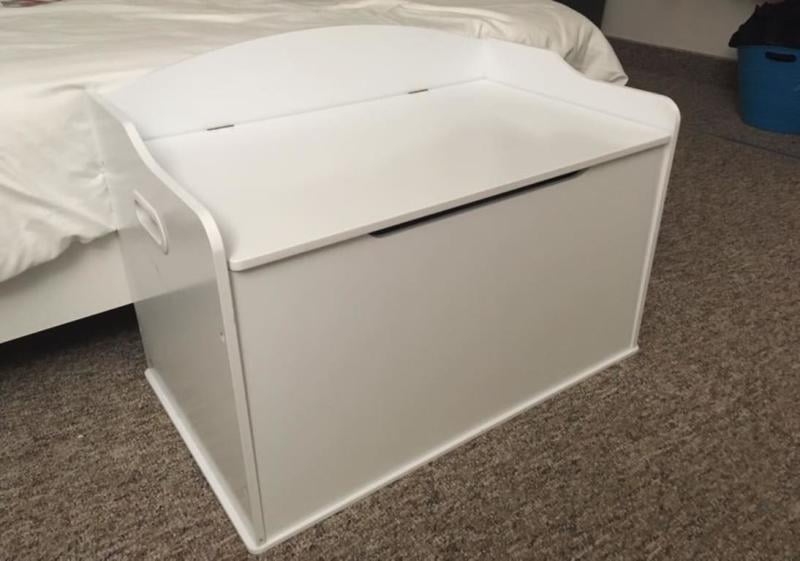 cream wooden toy box