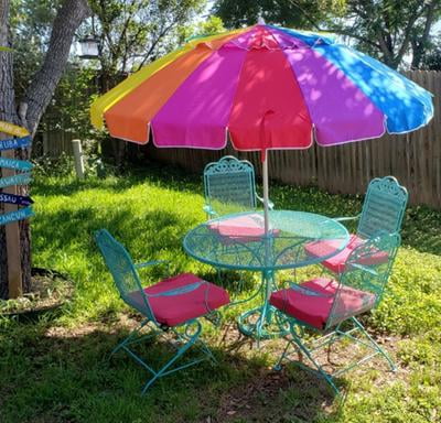 Mainstays 8 Ft Vented Tilt Rainbow Beach Umbrella With Uv Protection Walmart Com Walmart Com