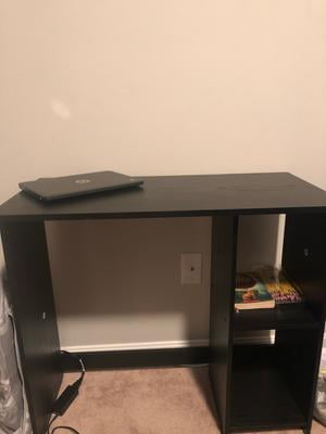 Mainstays Wood Metal Desk Rustic Weathered Oak Finish Walmart Com Walmart Com