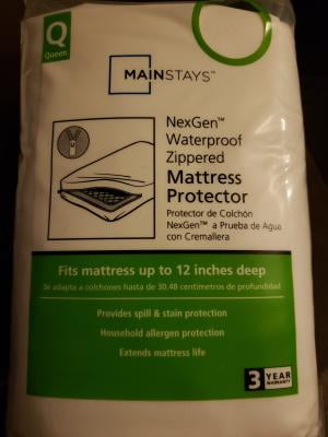 Mainstays Nexgen Waterproof Zippered Mattress Protector, Queen
