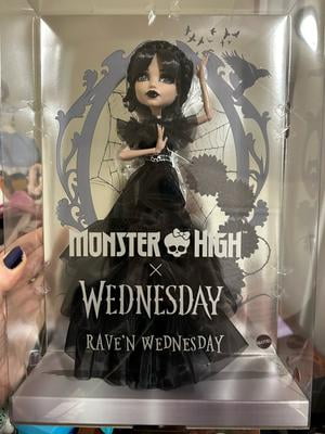 Monster High Wednesday Collectible Doll, Rave'N Wednesday in Black