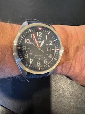 CITIZEN Eco-Drive Blue Dial Men's Watch, 42.6mm Case, Nylon Band