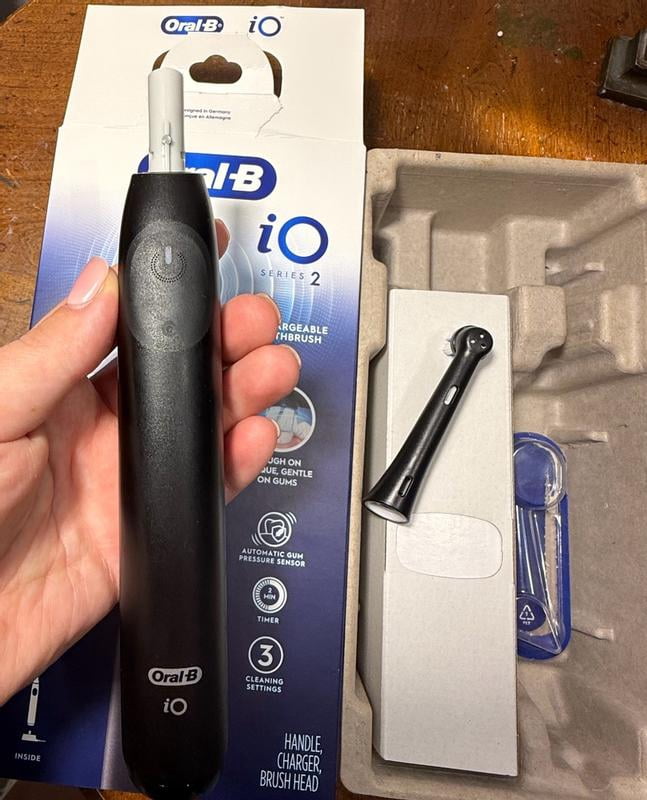 Oral-B iO Series 2 Electric Toothbrush, Twin Pack, White and Black