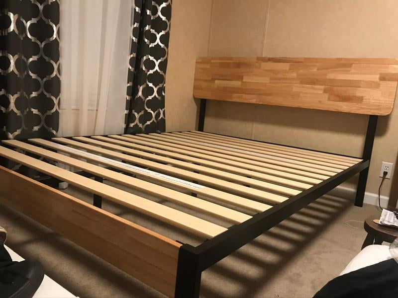 Metal And Wood Platform Bed Frame King, Olivia Metal And Wood Platform Bed Frame Queen