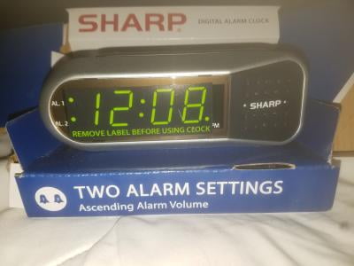 display in 2.3" High LED Digits Alarm Clock with 12 Daily Programmable Alarms