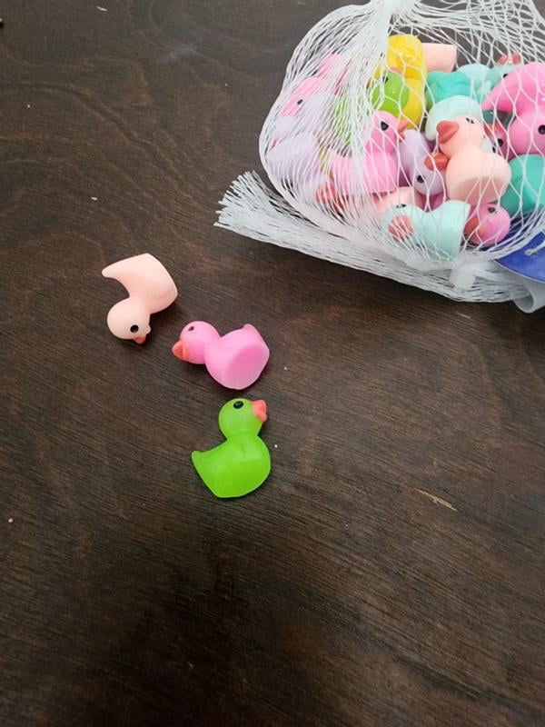 Micro Resin Mini Ducks 50 Pieces in Mesh Bag, Party Toys DIY Craft