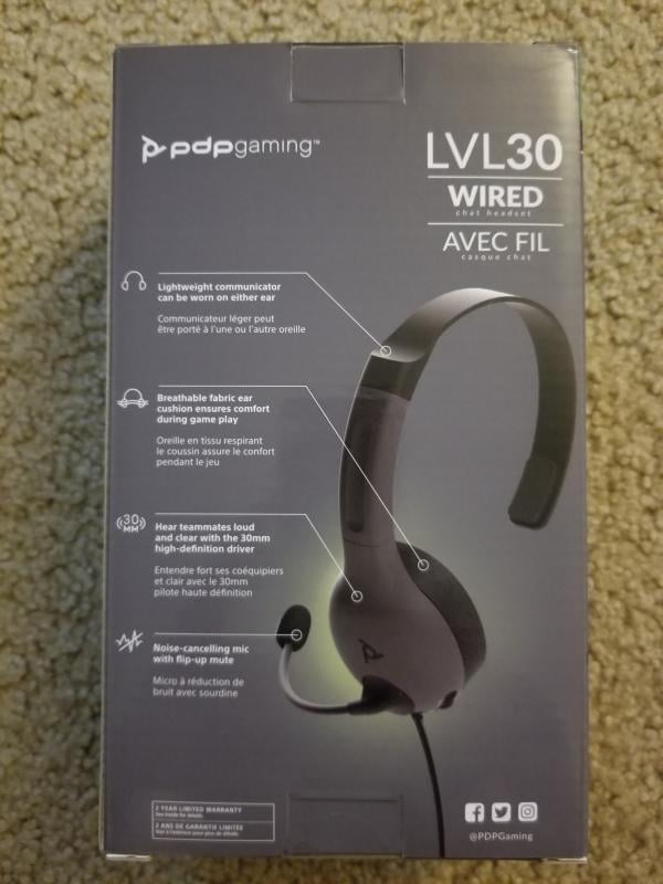 PDP LVL30 Wired Headset with Single-Sided One Ear Headphone for PC, Xbox -  Mac, Tablet Compatible - Noise-Cancelling Mic - Lightweight, Cool Comfort