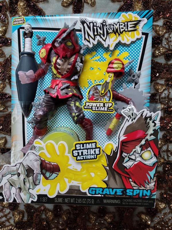 Ninjombie Action Figure - Grave Spin, Ninja Zombie with Slime