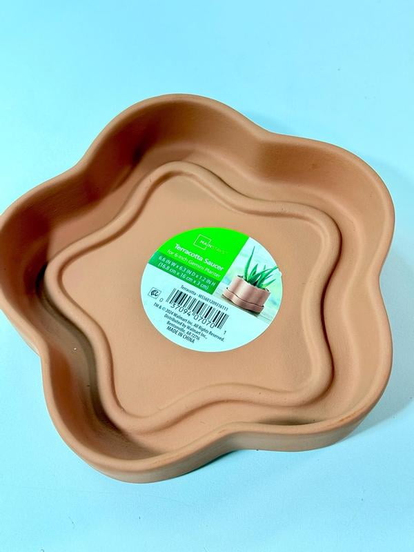 Mainstays 6.6IN Gemini Terra Saucer Terracotta for Mainstays 6in
