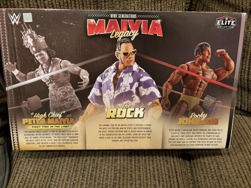 WWE, Elite Action Figure, The Rock Rocky Johnson Maivia 3-Pack