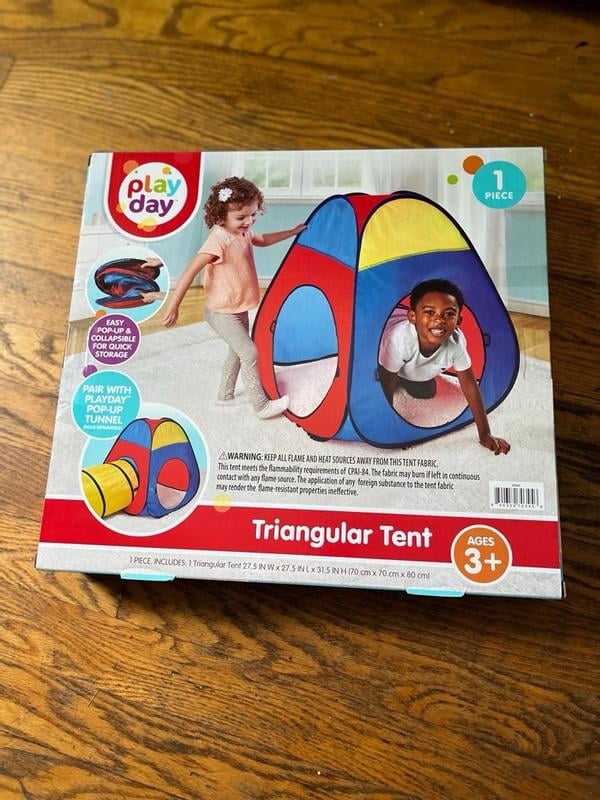 Play Day Triangular Pop-up Tent for Toddlers, Imaginative and