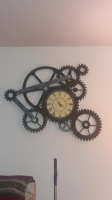 SEI Furniture Metal Art Wall Gear Clock