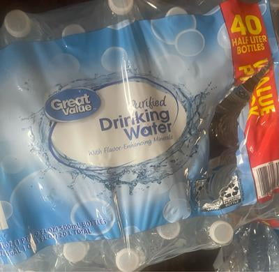 Great Value Purified Drinking Water, fl oz, 24 Count
