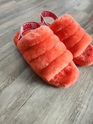 Neon coral ugg slides online