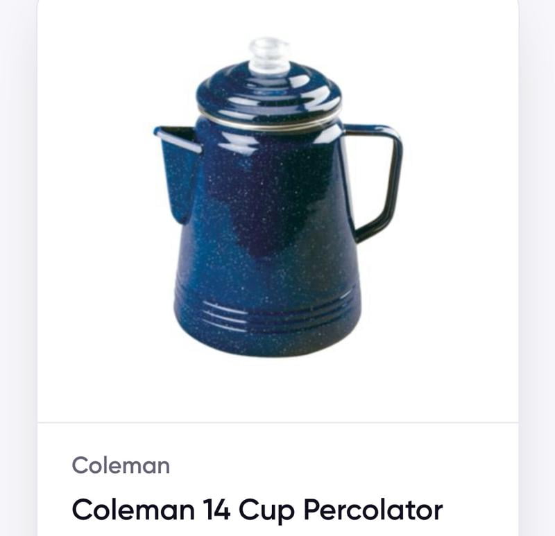 Coleman, Percolator, 14 Cup, Enamelware Camping Pot - Walmart.com