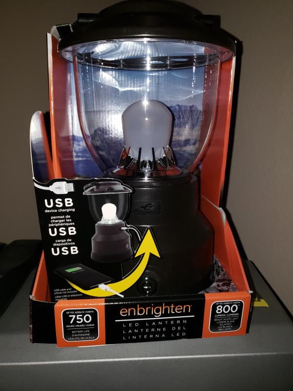 enbrighten 800 lumen led lantern with usb charging port