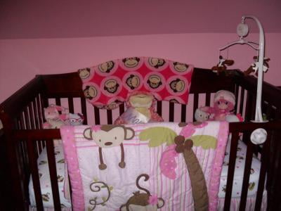 monkey crib set for baby girl