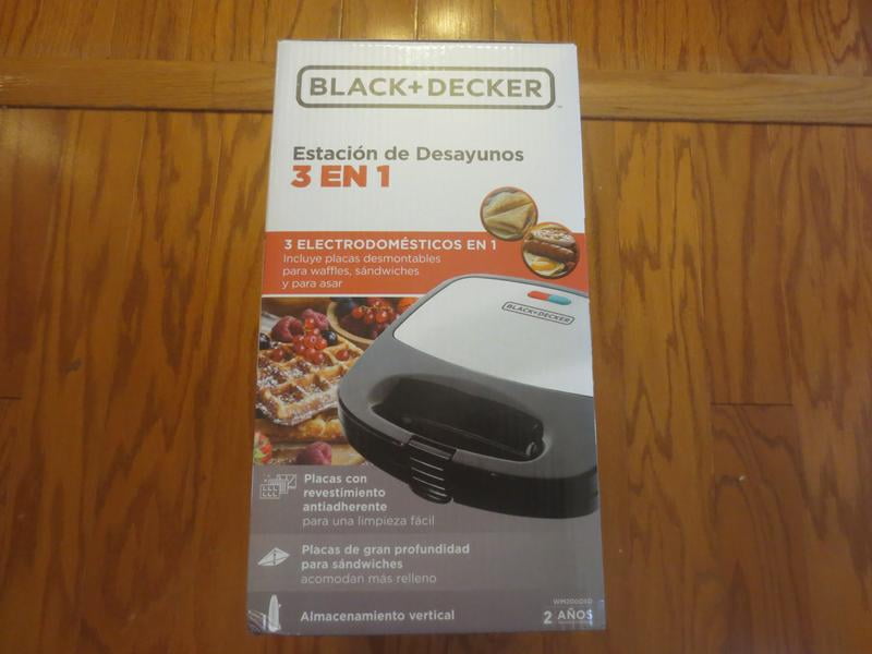 Black+Decker 3-in-1 WM2000SD 3-in-1 Waffle, Grill & Sandwich Maker, Compact  Design, Black/Silver - Yahoo Shopping