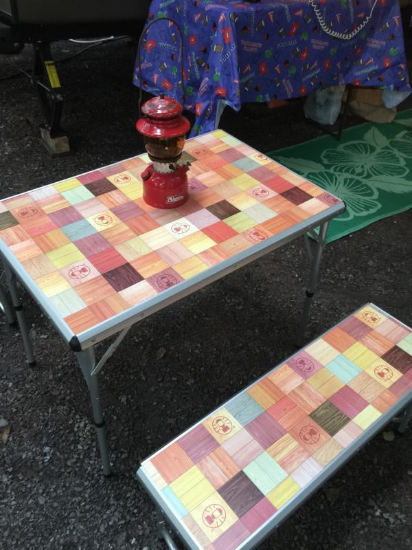 テーブル・チェア・ハンモック Coleman FOLDING TABLE 120 MOSAIC Coleman Pack-Away Portable Camping 4 Person Mosaic Picnic