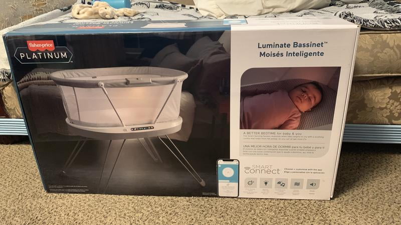 Fisher Price Baby Bedside Sleeper Luminate Bassinet with Sound Detection Lights and Music Walmart